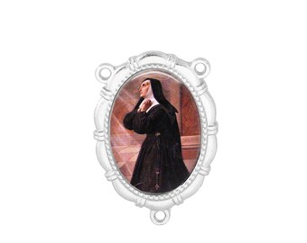 Rosary Center, St Margaret Mary Alacoque, Gold or Silver Finish