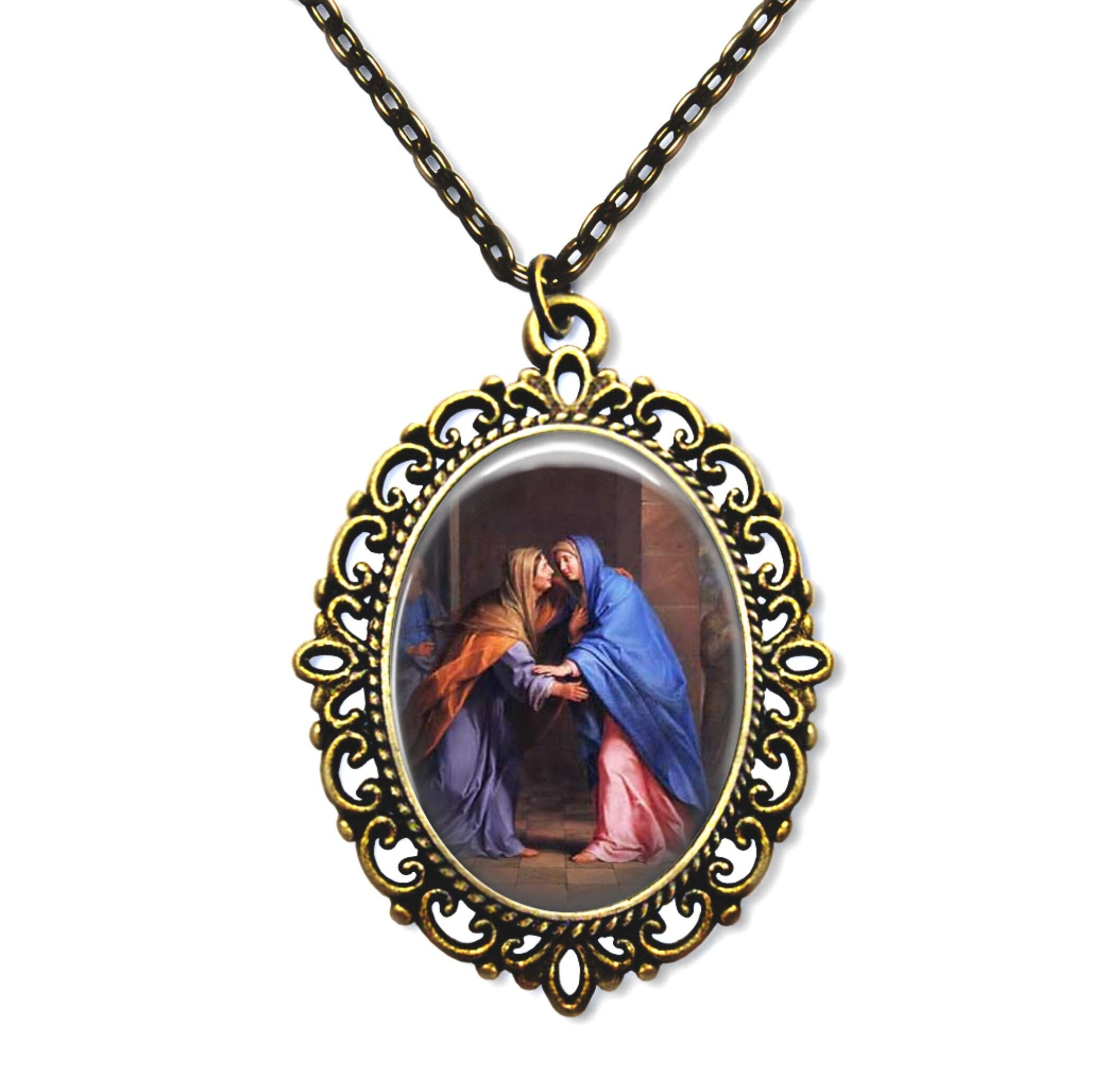 Sainte Élisabeth, Médaille Religieuse, La Visitation, Sainte Marie, Don Religieux, Catholique, Bijou