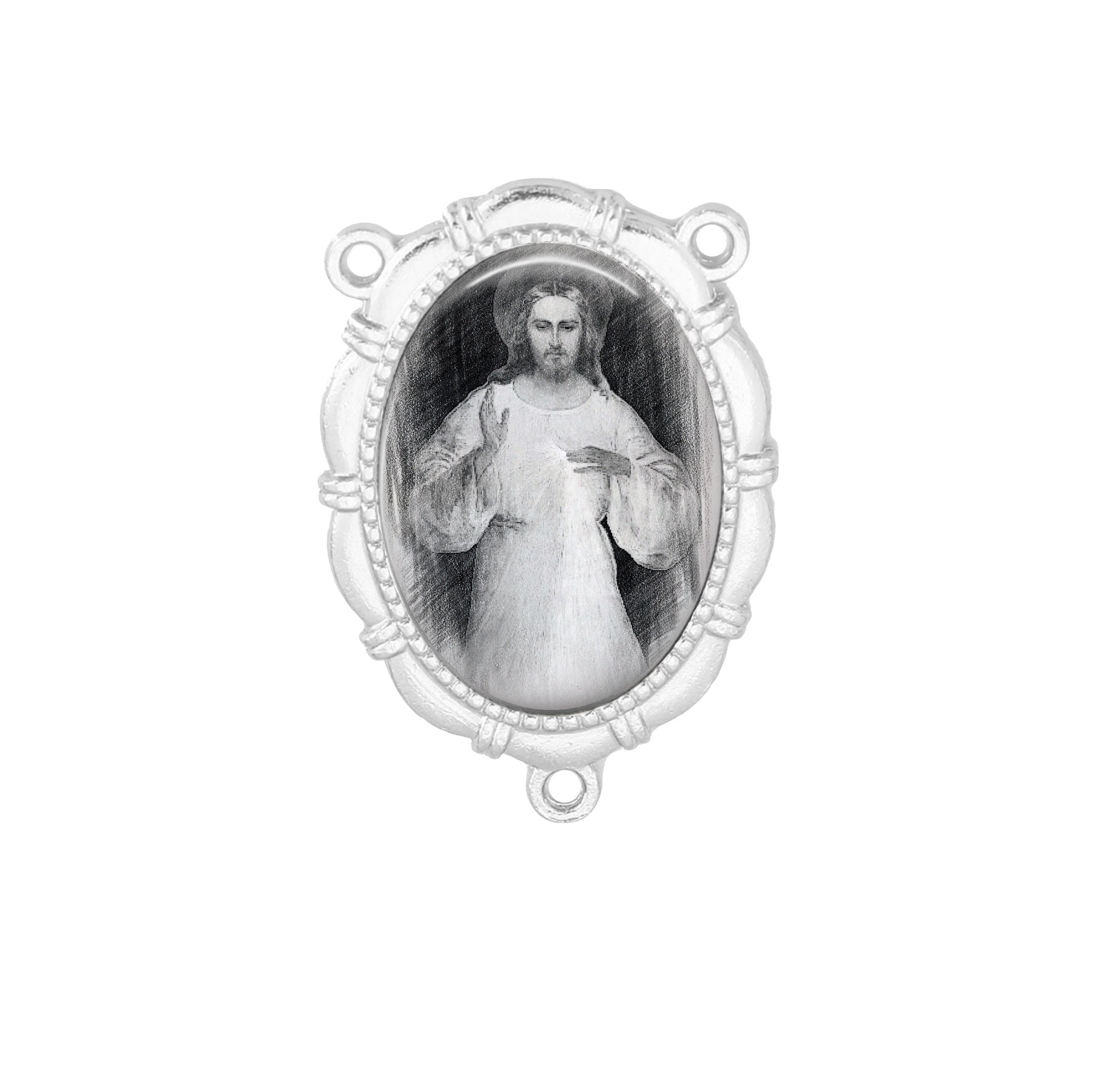 Centre Du Rosaire, Miséricorde Divine, Dessin de Portrait, Finition Or ou Argent