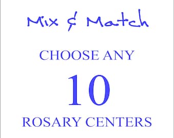 Rosary Centers x 10, Assorted Rosary Centerpieces, Custom Rosary Centers,