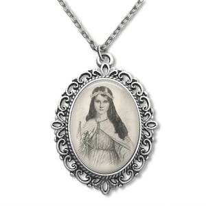 Sainte Philomène, Médaille religieuse, Médaille catholique, Cadeau religieux, Sainte Philomène, Médaille Philomène, Philomène, Dessin de portrait