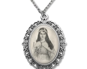 Saint Philomena, Religious Medal, Catholic Medal, Religious Gift, St Philomena, Philomena Medal, Philomena, Portrait Drawing