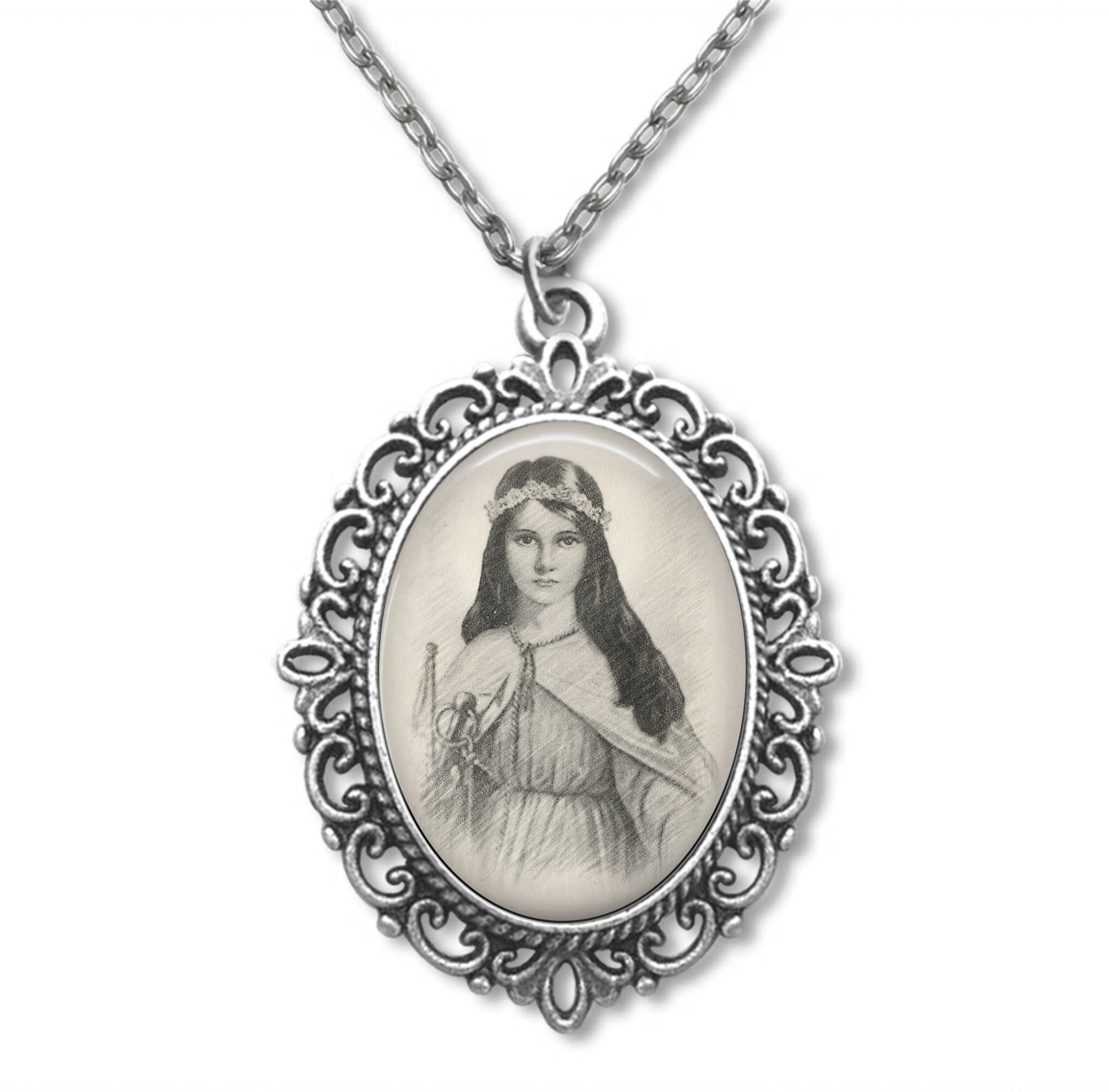 Sainte Philomène, Médaille Religieuse, Catholique, Don Religieux, Sainte Dessin de Portrait