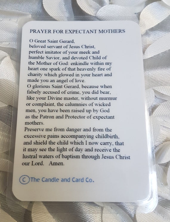 Saint Gerard Prayer Card Motherhood Expectant Mothers Etsy