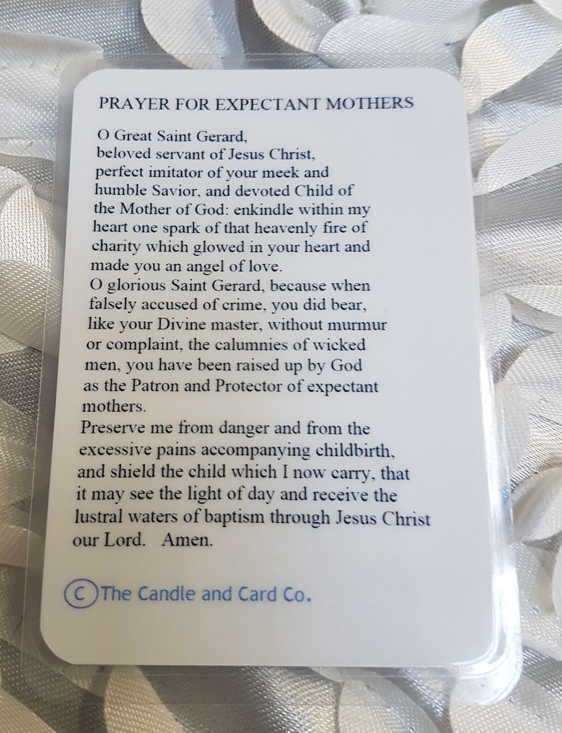 Saint Gerard Prayer Card Motherhood Expectant Mothers Etsy