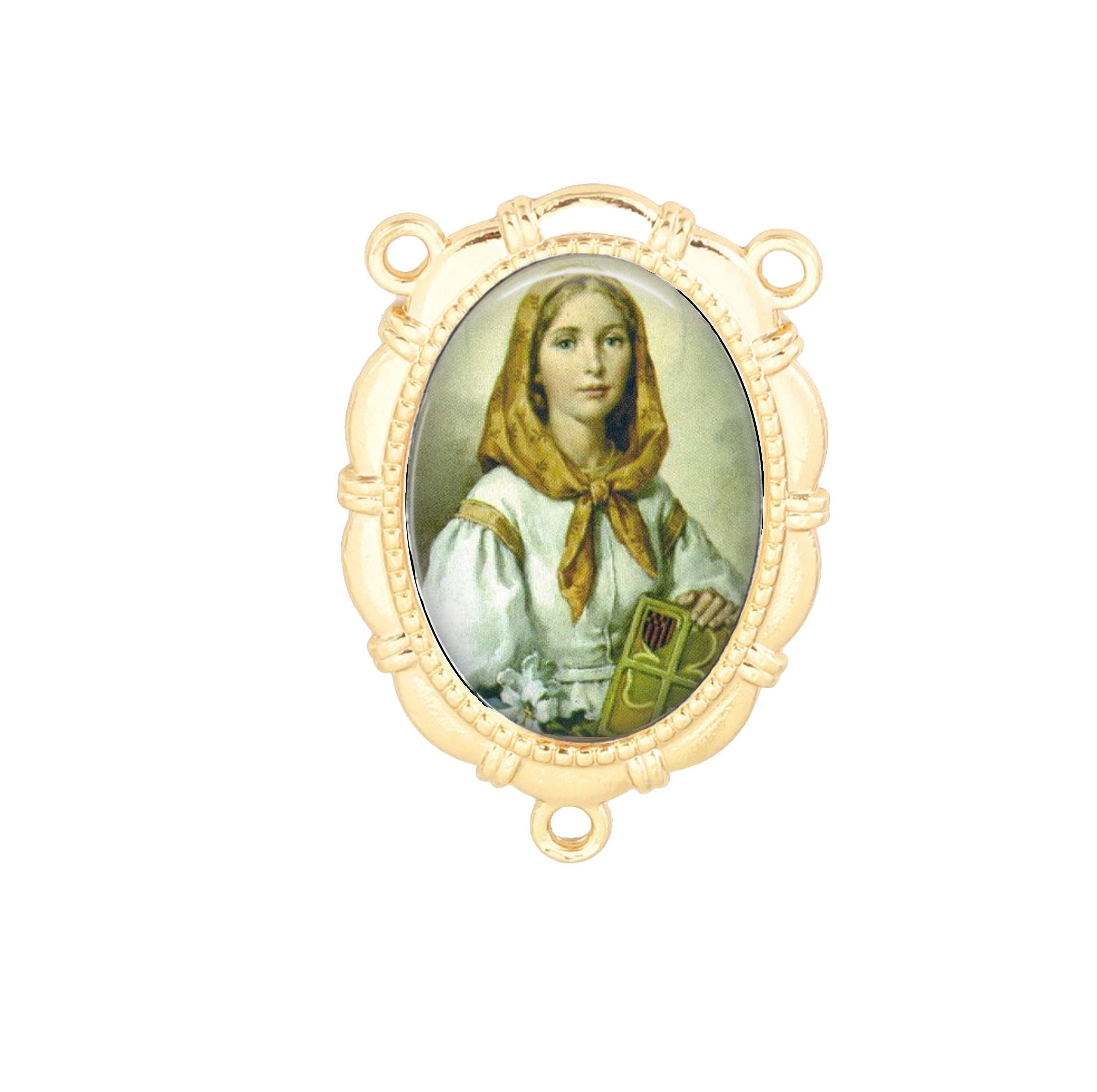 Centre Du Rosaire, St Dymphna, Finition Or ou Argent