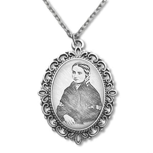 Saint Bernadette, St Bernadette, Lourdes, Religious Medal, Religious Jewelry, Catholic Medal, Catholic Gifts, Medal, Portrait Drawing,