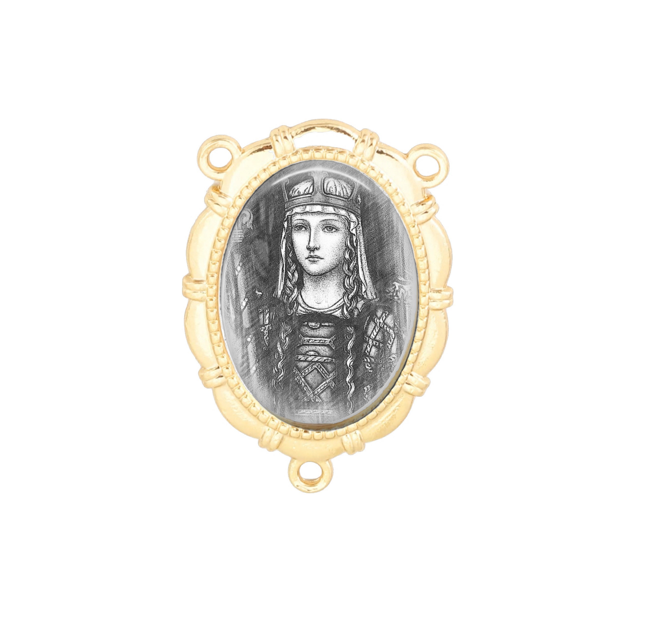 Centre Du Rosaire, Sainte Marguerite, Marguerite d'écosse, Dessin de Portrait, Finition Or ou Argent