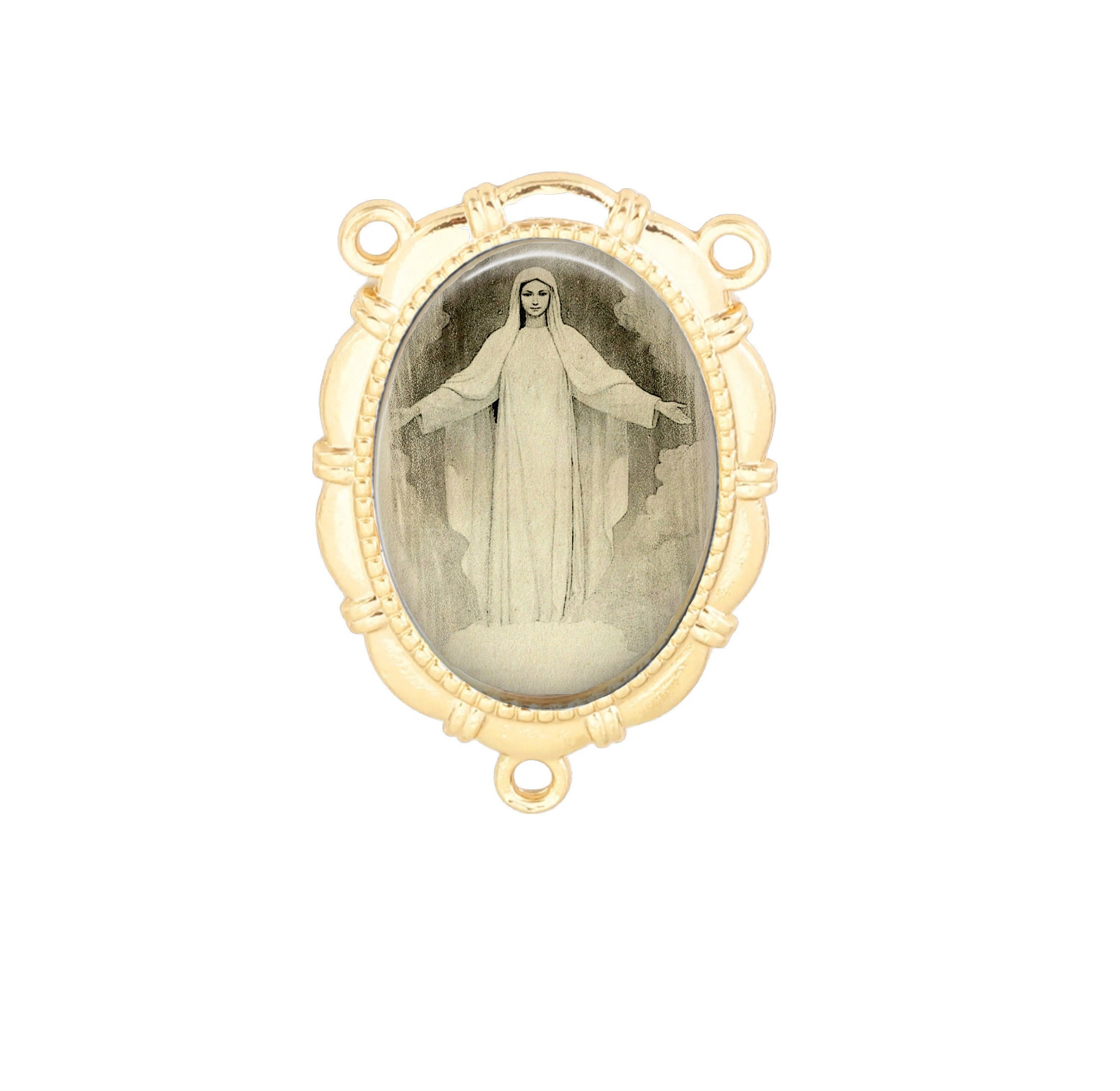 Notre-Dame Medjugorje, Centre Du Rosaire, Cadeau Catholique, Médaille Bijoux Catholiques, Dessin de 