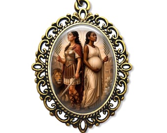 Saints Perpetua and Felicity Medal – Catholic Martyr Pendant – Patron of Mothers & Courage