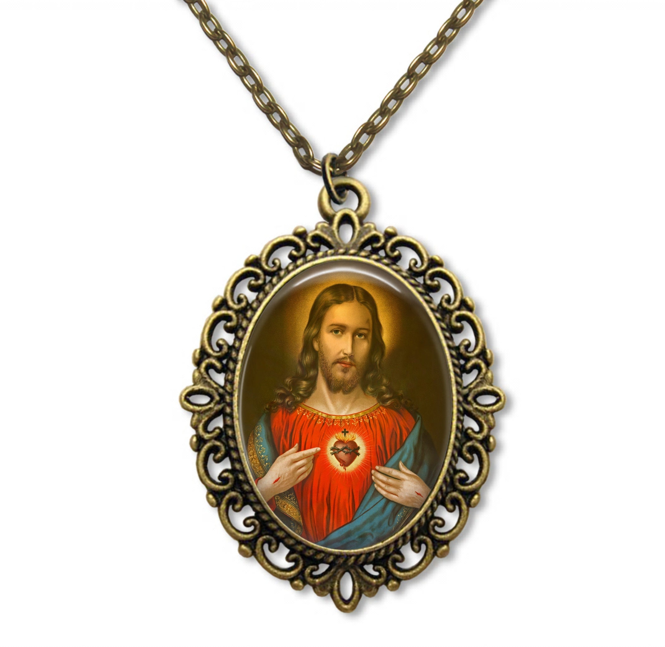 Sacré-Cœur, Médaille, Médaille Religieuse, Sacré-Cœur de Jésus, Cadeaux Catholiques, Cadeau Religieu