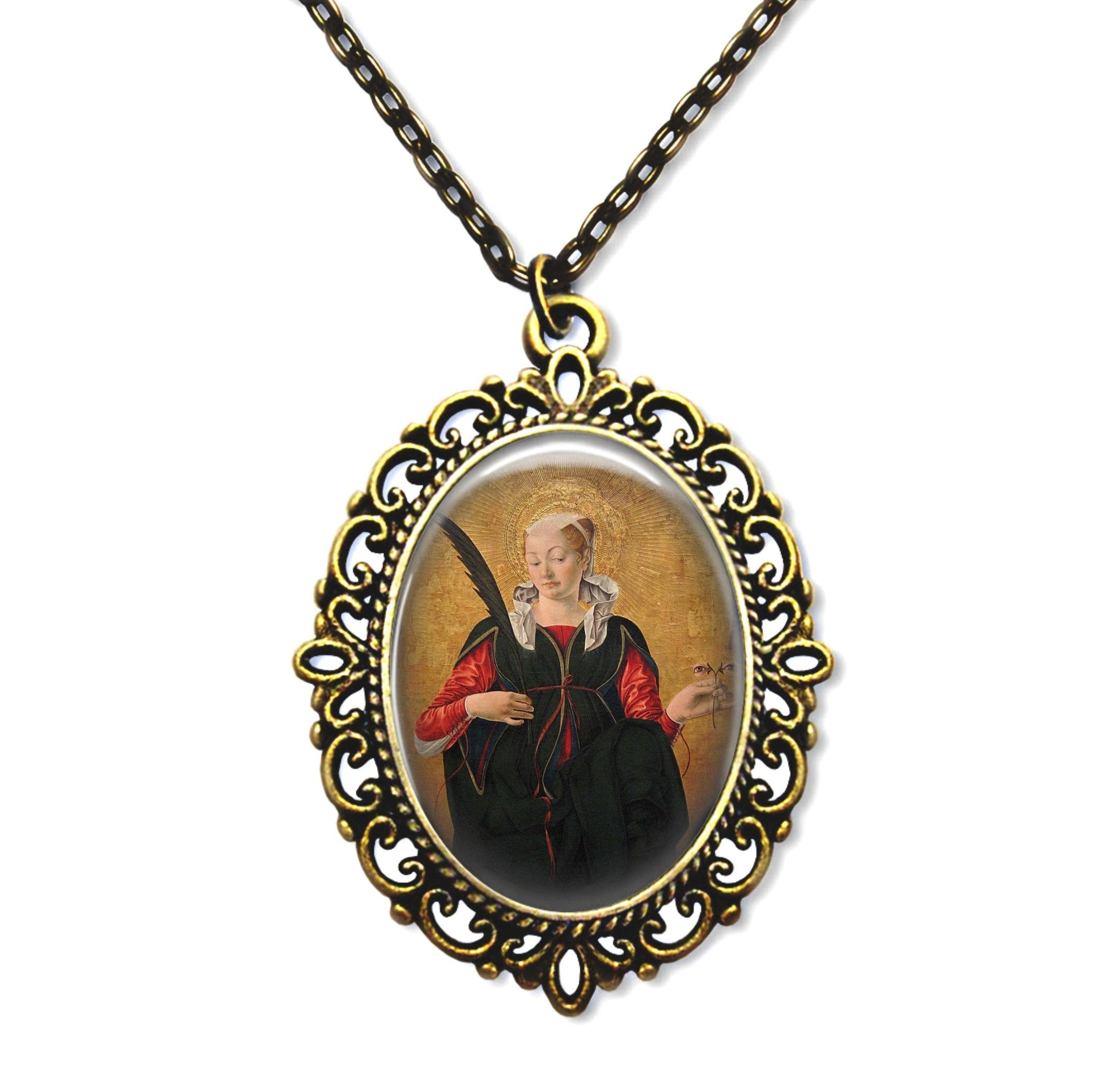 Sainte Lucie, Médaille Religieuse, Dons Catholiques, Catholique, Sainte Cadeau de Confirmation, Comm