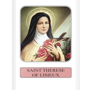 Sainte Thérèse de Lisieux, La petite fleur, carte de prière, Sainte Thérèse, Sainte Thérèse, cadeau catholique, cadeaux religieux, carte de prière catholique,