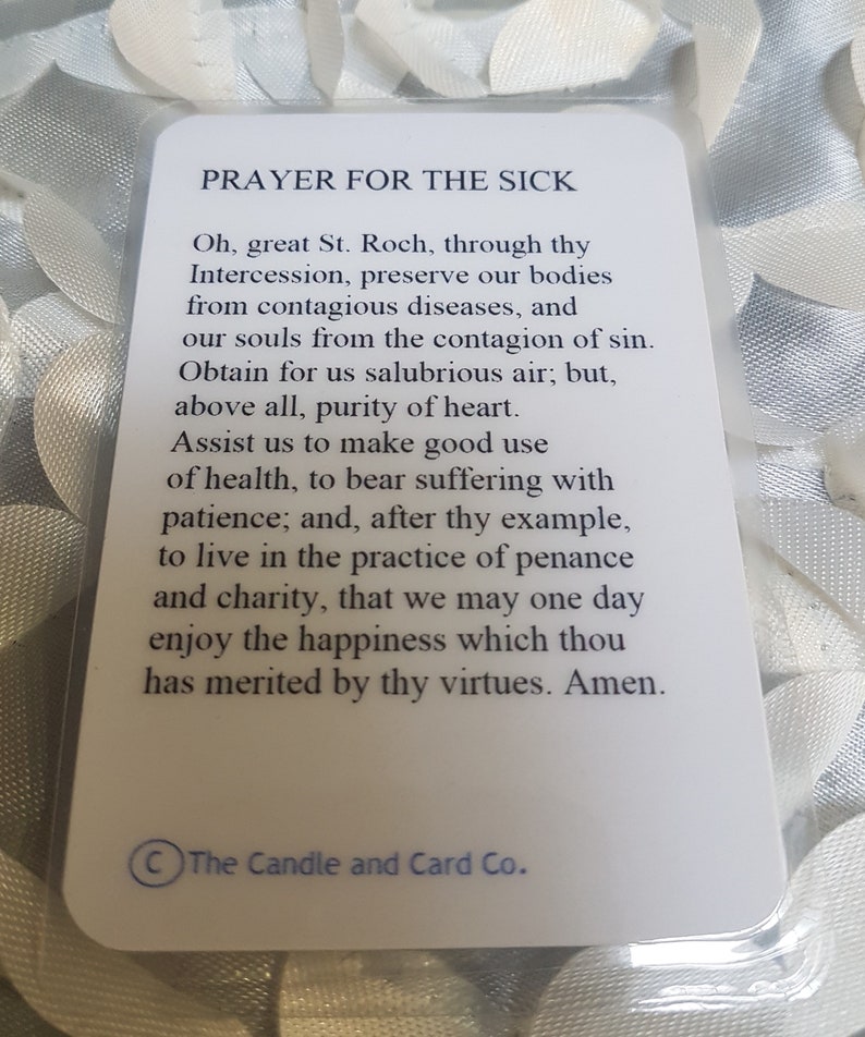 Saint Roch Prayer for the Sick Prayer Card Roch St Roch Etsy