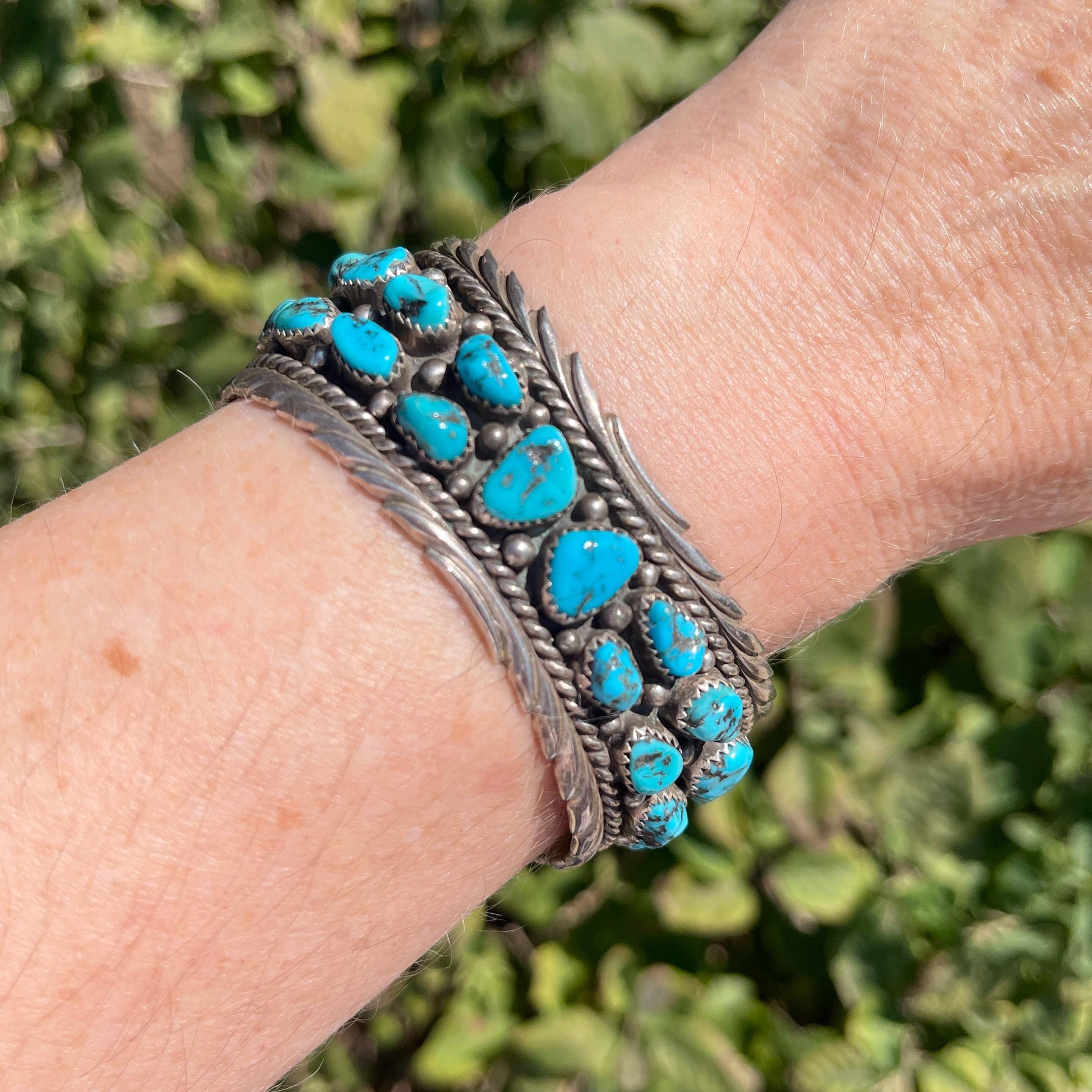 Y*u様 60s〜70s ヴィンテージブレスレット 当時物 アメカジ WJ Musket Vintage Navajo Sterling Silver Cuff With Turquoise
