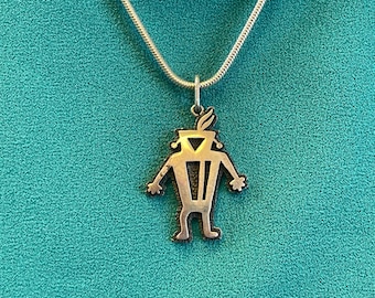 Colgante Kachina con superposición de plata Hopi de Ramon Dalangyawma (JM180)