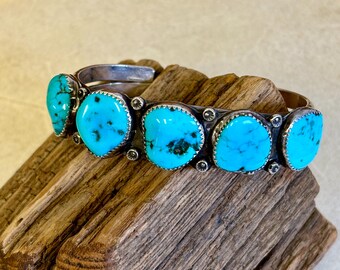 Russ Rockbridge Navajo Silver Split Shank Bracelet W Stamped