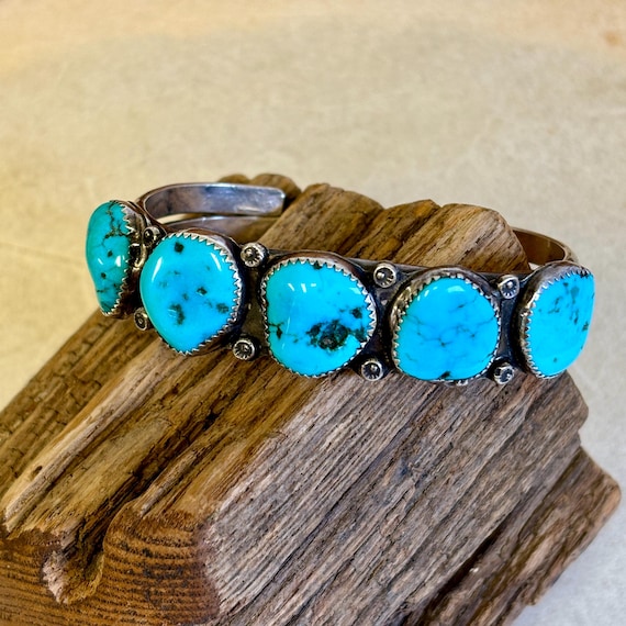 Russ Rockbridge Navajo Silver Split Shank Bracelet W Stamped