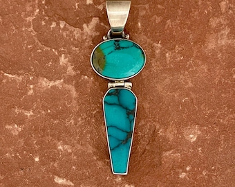 Colgante de turquesa de montaña de China Navajo con palanca y paca grande (PZ25)