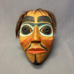 Antique Northwest Coast Haida Gwaii Carved and Painted Wooden Mask   (NLC10)