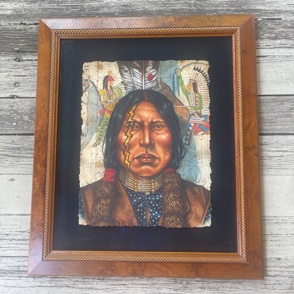 Original painting of Native American Warrior, by Ken Ferguson - One-of-a-kind painting of warrior (3/130)