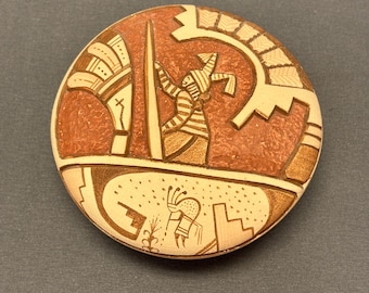 Carla Nampeyo Hopi Carved Seed Pot with Koshare Design  (JM36)