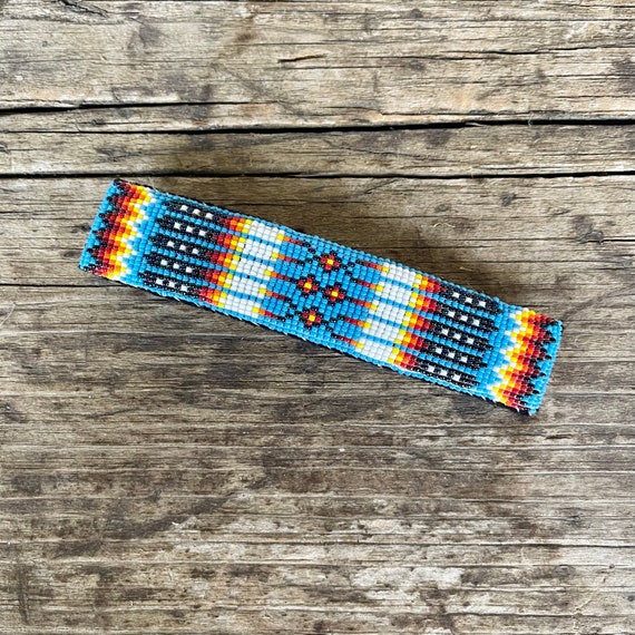 Vintage Native American Barrette made with Blue an