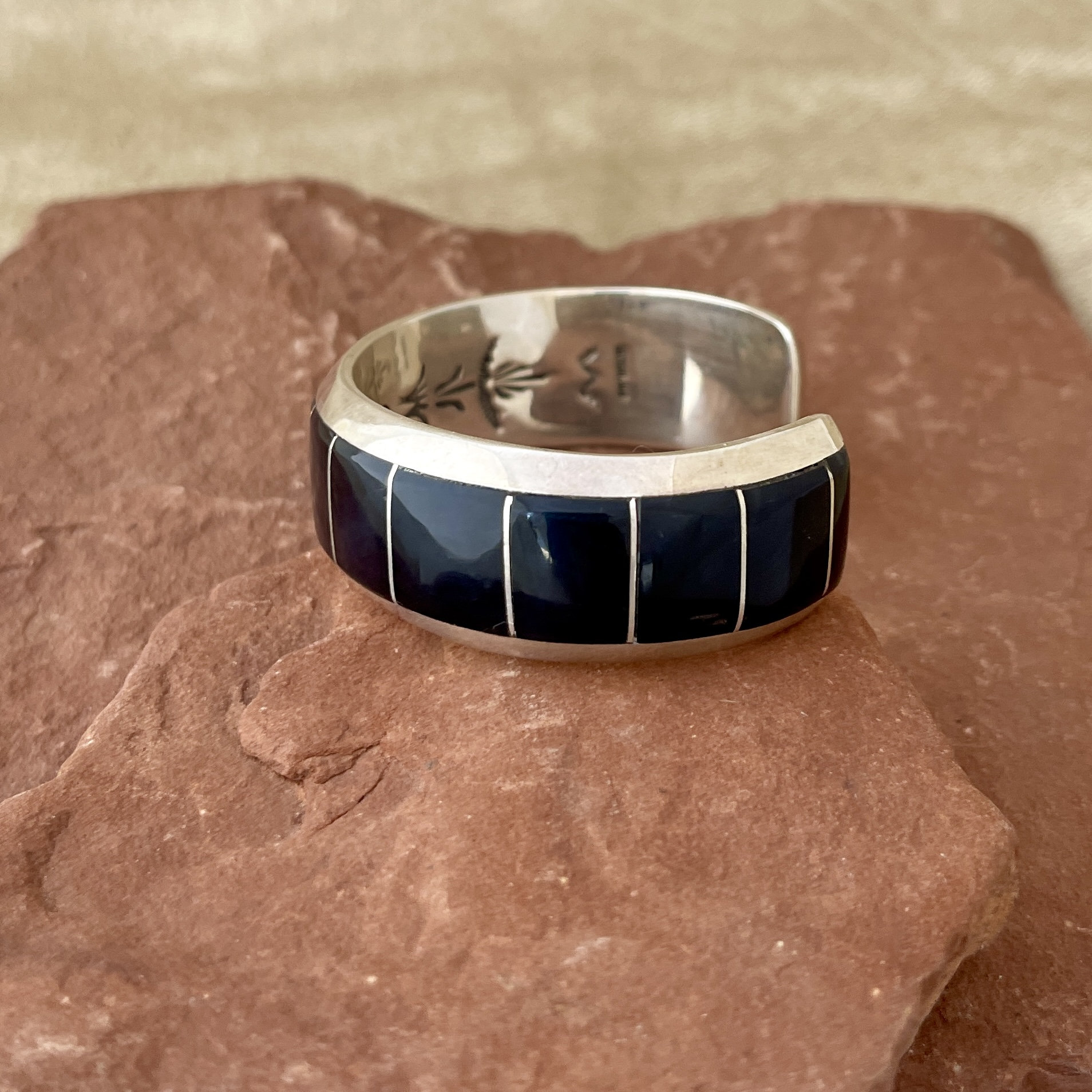 ブレスレット WILLIE and DUFFY Silver 925 handmade Wes Willie, Navajo Inlay Cuff Bracelet With Sterling Silver