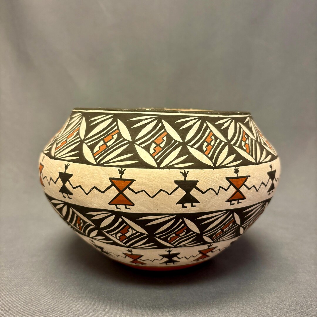 Mary Torivio Vintage Acoma Pueblo Painted Pot With Friendship Design ...
