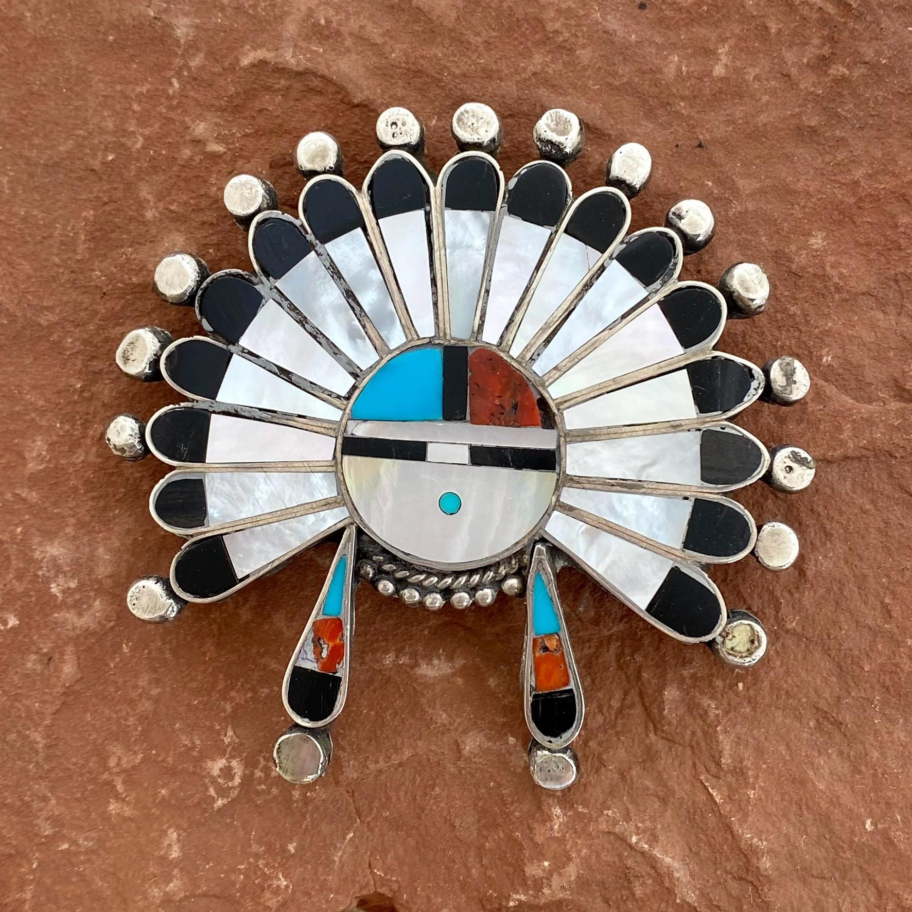 Heavy Men's Starsky Native American Navajo Kachian Turquoise Sterling Silver Ring Heavy Men's Starsky Native American Navajo Kachian Turquoise Sterling Silver Ring