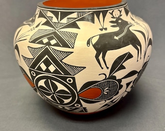 Rachel Aragon Acoma Pueblo Painted Olla With Fertility Design