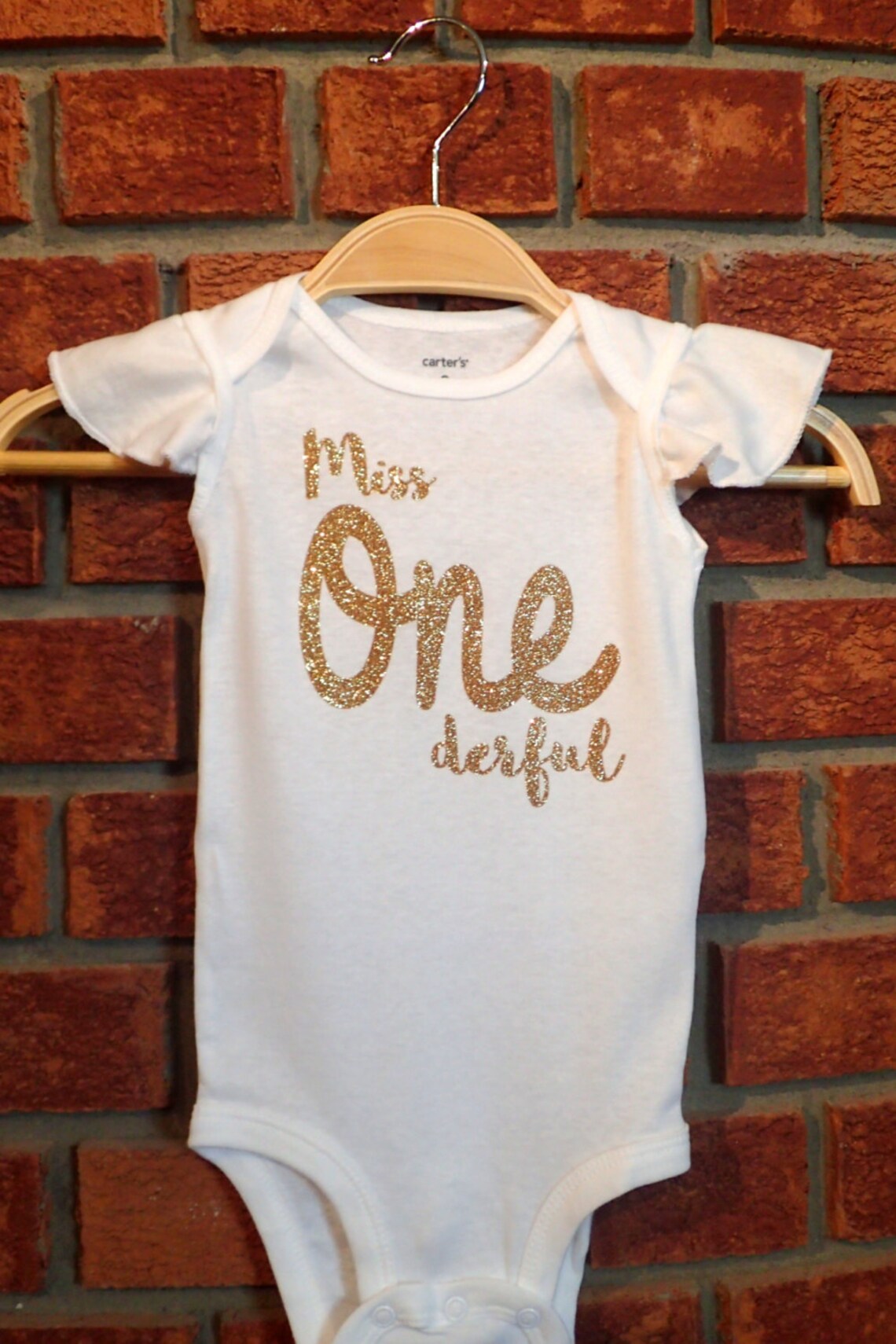 First Birthday Bodysuit, Gold Glitter Bodysuit for Girls First Birthday