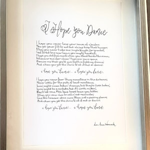I hope you dance handwritten, I hope you dance print, I hope you dance custom, calligraphy i hope you dance, i hope you dance lyrics