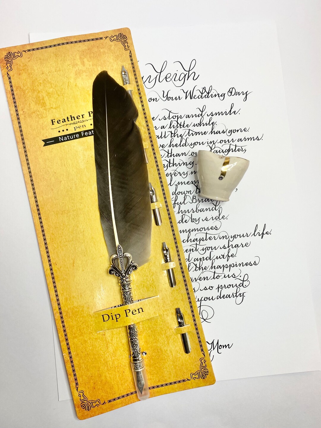 Quill Pen Dip Pen Feather Pen Feather Calligraphy Pen Etsy