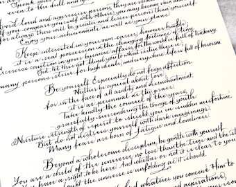 Desiderata Poem Calligraphy Print: Inspirational Wall Art