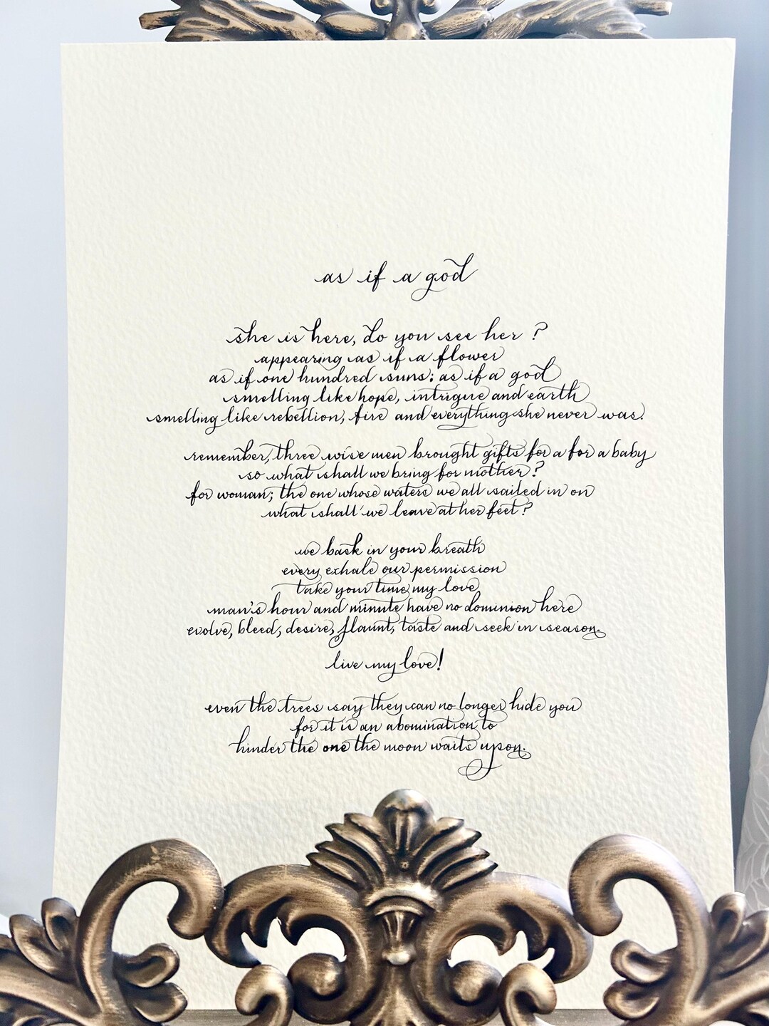 A3 Poem, A3 Letter, 11 X 14 Inch Poem, Calligraphy Poster Size, Large ...
