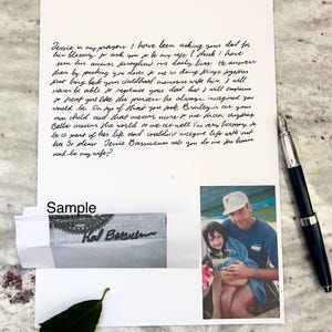 Servicio de copia/imitación de escritura a mano: Reproducción de escritura, regalo personalizado con réplica tras una pérdida.