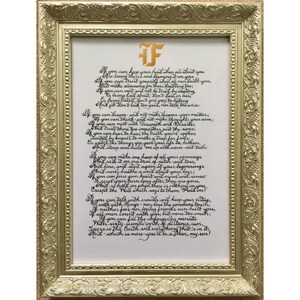 Handwritten If Poem Calligraphy Print | Inspirational Gift for Son Godson | Christening Graduation Keepsake image 11