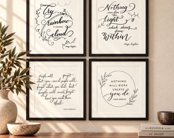 Juego de láminas con citas de Maya Angelou / Elige 2, 4 o 6 / Arte mural inspirador para galería