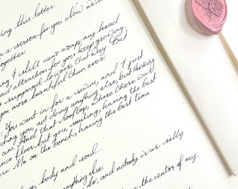 Handgeschreven liefdesbrief geïnspireerd op Jane Eyre | Gepersonaliseerde A4-kalligrafie als aandenken
