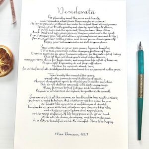 Lámina caligráfica del poema Desiderata: Arte mural inspirador imagen 2