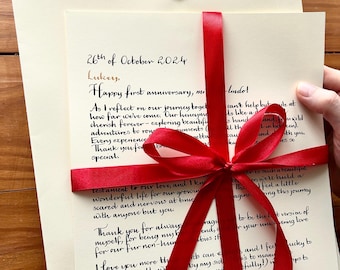 Handwriting service, handwritten letter, calligraphy service, calligraphy letter, handwriting letter service, letter writing, Cursive, vows