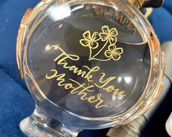 Frasco de perfume de vidrio grabado, regalo personalizado con caligrafía: Regalos escritos a mano