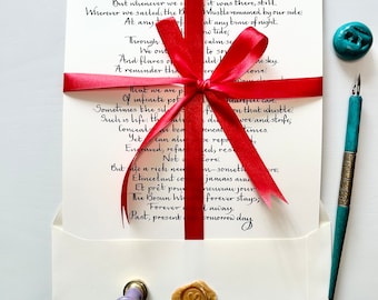 Handwritten calligraphy letter, Custom written letter, Penned love letter, custom calligraphy, Calligraphy proposal letter, Letter by hand