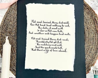 Carta manuscrita rasgada a mano: Regalo de papel con bordes irregulares para ella.