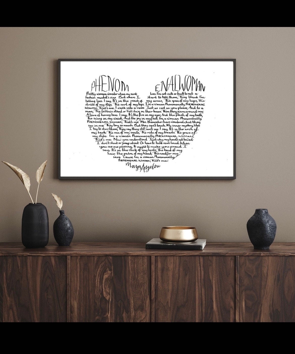 Heart Poem Art: Personalized Calligraphy Letter
