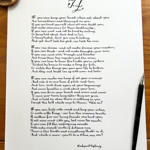 Handwritten If Poem Calligraphy Print | Inspirational Gift for Son Godson | Christening Graduation Keepsake image 13