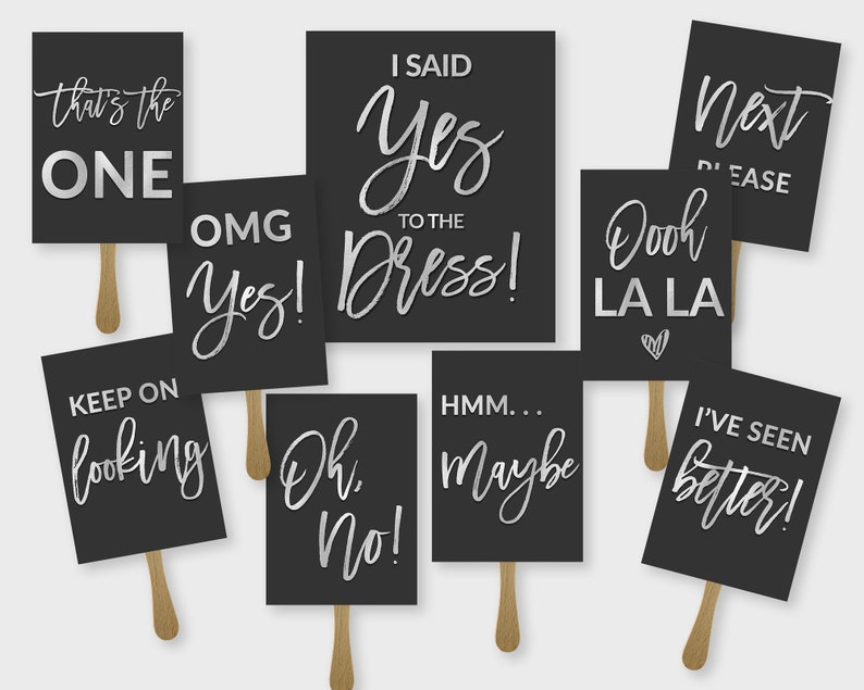 I Said Yes to the Dress Wedding Dress Shopping Paddle Signs Etsy