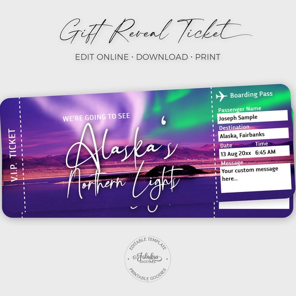 Alaska Boarding Pass Template Etsy
