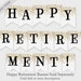 Happy Retirement Printable Banner Blue Confetti Glitters Printable PDF ...